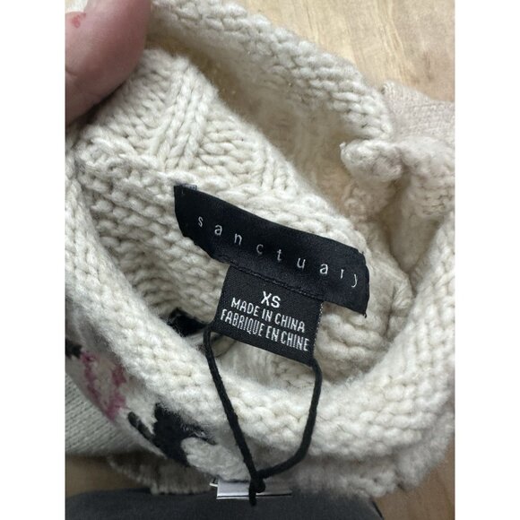 Sanctuary Women’s Tis the Season Fair Isle Mock Neck Sweater Sz XS Oversized - Picture 8 of 8